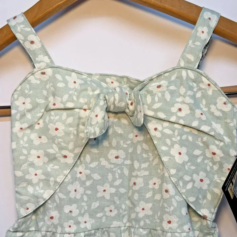 Gerber toddler Girls Romper with Floral Print NWT 4T Month Green Summer Comfy